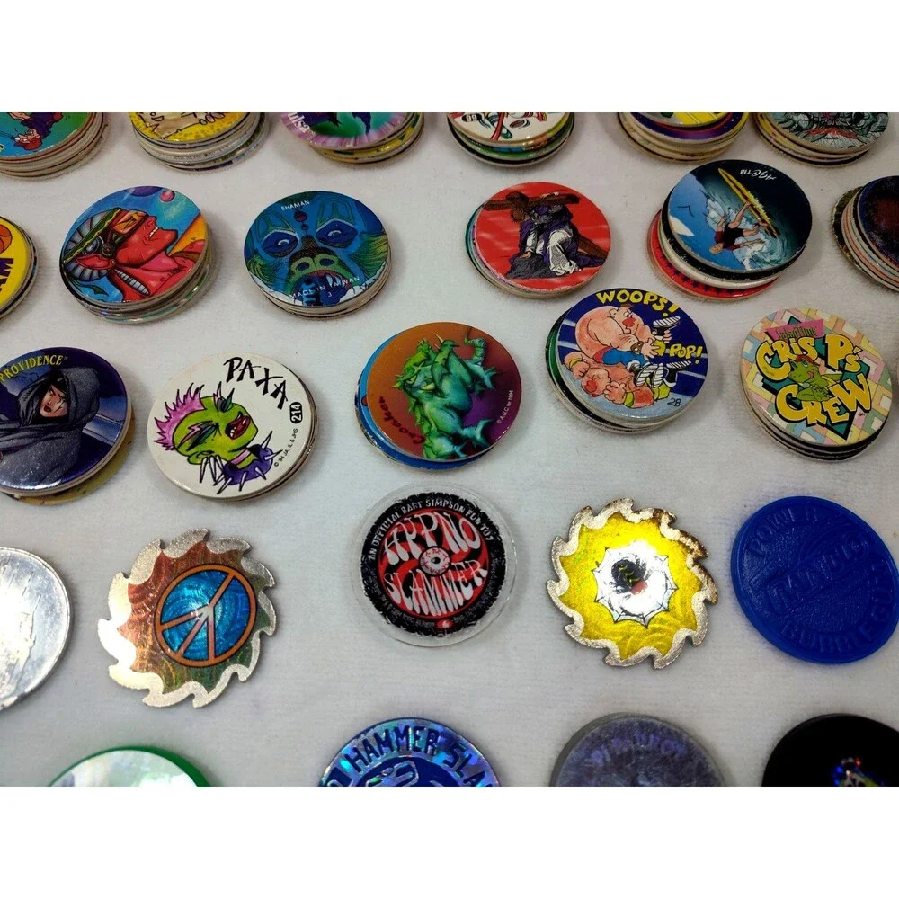 HUGE Mixed Lot 140 Vintage POG Pogs & Metal Slammers  Red 12